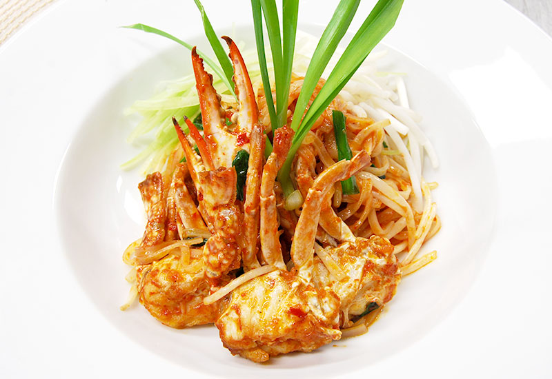 ライスヌードルのカニ焼きそば